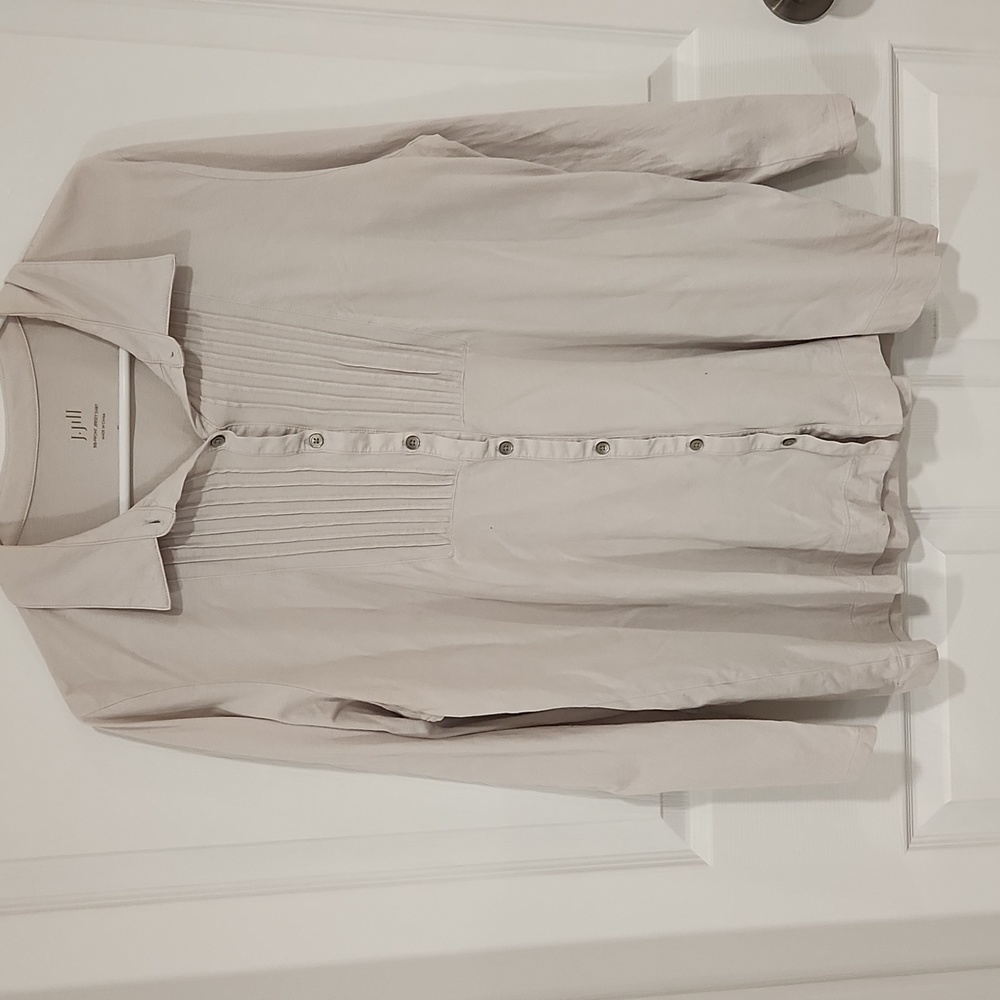 J Jill Gray Bib Front Button Down XL